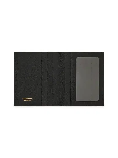 FERRAGAMO Men's Micro Gancio Bi-Fold Wallet - Nero | Thumbnail 2 FERRAGAMO Men's Micro Gancio Bi-Fold Wallet - Nero | Thumbnail 2