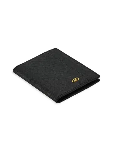 FERRAGAMO Men's Micro Gancio Bi-Fold Wallet - Nero | Thumbnail 3 FERRAGAMO Men's Micro Gancio Bi-Fold Wallet - Nero | Thumbnail 3