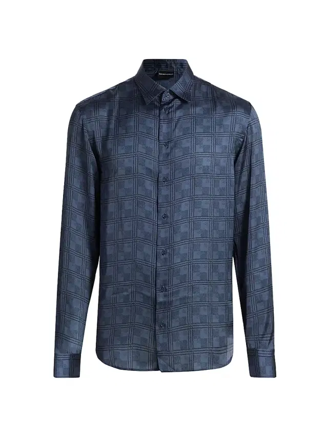 Men's Plaid Sport Shirt - Blue Check