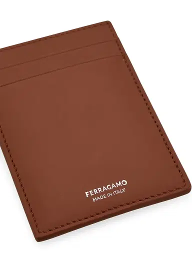Ferragamo Men's Florence Leather Card Case & Money Clip | Thumbnail 4 Ferragamo Men's Florence Leather Card Case & Money Clip | Thumbnail 4