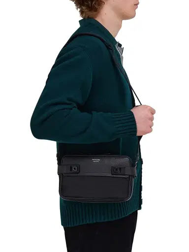 Ferragamo Men's Twins Gancini East-West Crossbody Bag | Thumbnail 2 Ferragamo Men's Twins Gancini East-West Crossbody Bag | Thumbnail 2