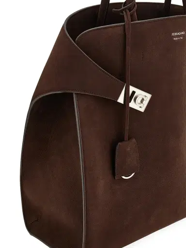 Ferragamo Men's Hug Suede Tote Bag | Thumbnail 8 Ferragamo Men's Hug Suede Tote Bag | Thumbnail 8