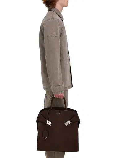 Ferragamo Men's Hug Suede Tote Bag | Thumbnail 1 Ferragamo Men's Hug Suede Tote Bag | Thumbnail 1