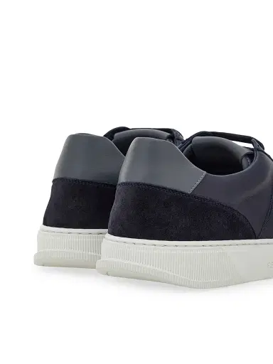 Ferragamo Men's Alaska Leather & Suede Low-Top Sneakers - Blue Marine - Size 13 | Thumbnail 5 Ferragamo Men's Alaska Leather & Suede Low-Top Sneakers - Blue Marine - Size 13 | Thumbnail 5
