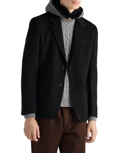 Prada Men's Cashmere Crew-Neck Sweater - Grey - Size 40 | Thumbnail 2 Prada Men's Cashmere Crew-Neck Sweater - Grey - Size 40 | Thumbnail 2