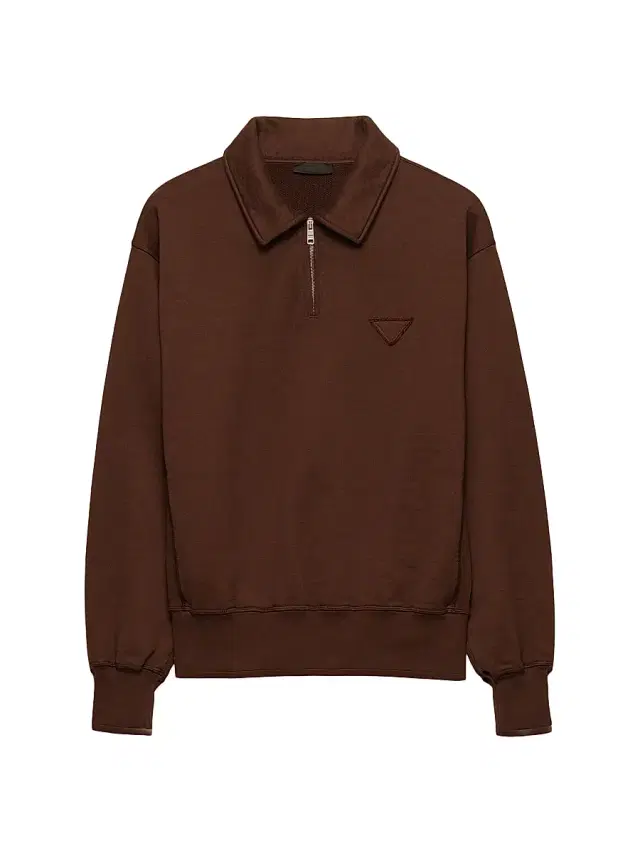 Men's Cotton Fleece Polo Shirt - Brown