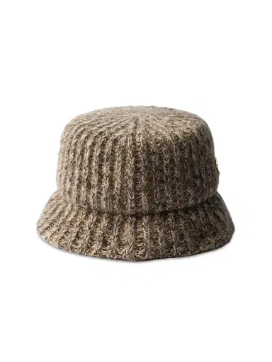 Prada Women's Mélange Knit Bucket Hat - Brown | Thumbnail 2