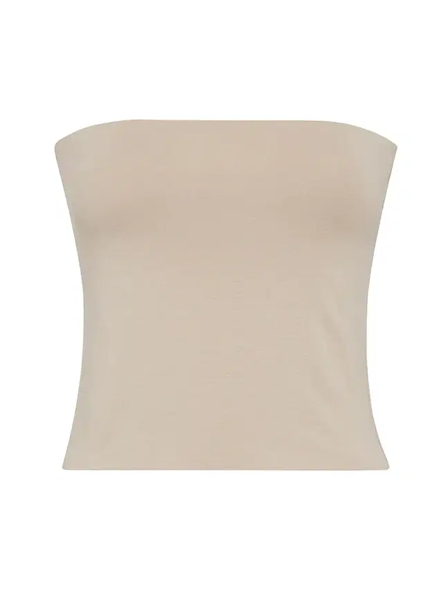 Women's Stretch Cotton Jersey Bandeau Top - Beige