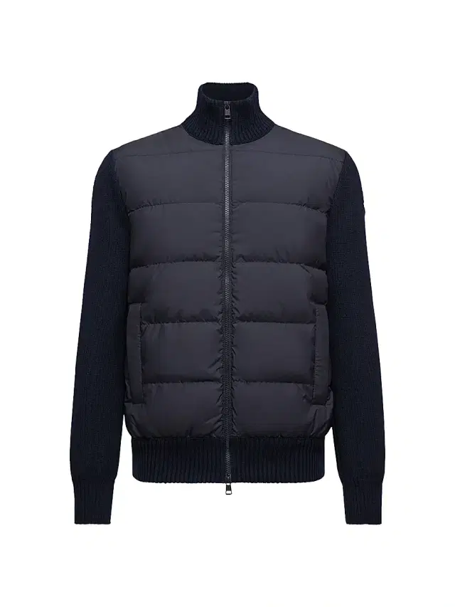 Moncler Men's Down-Filled Cardigan in Wool - Navy Blue