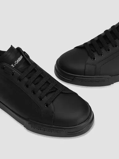 Dolce & Gabbana Men's Portofino Light Low-Top Sneakers - Nero Nero - Size 14 | Thumbnail 4