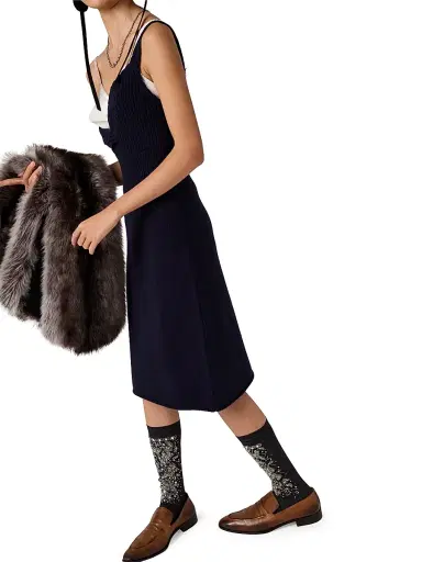 Miu Miu Women's Wool Knit Tank Dress - Blue | Thumbnail 4