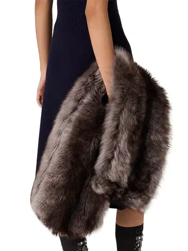 Miu Miu Women's Wool Knit Tank Dress - Blue | Thumbnail 6