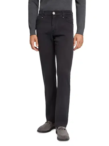 Stefano Ricci Men's Modern Tailored Casual Trousers - Black - Size 32 | Thumbnail 2