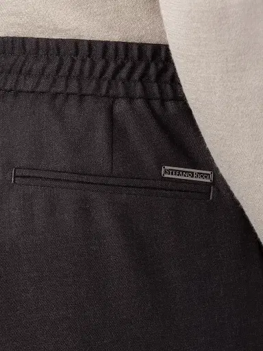 Stefano Ricci Men's Modern Tailored Sport Trousers - Black - Size 42 | Thumbnail 4