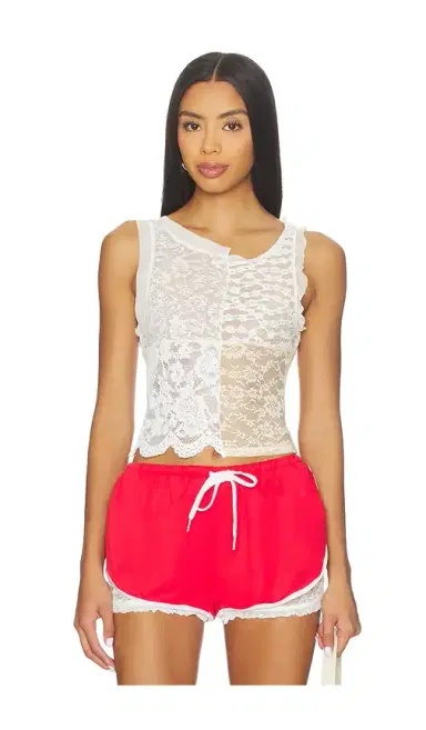 Yuhan Wang Patchwork Lace Tank Top | Thumbnail 1