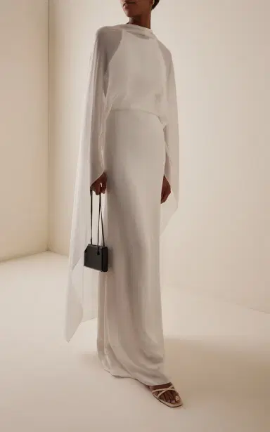 Silvia Tcherassi Kalina Silk-Blend Maxi Cape Dress | Thumbnail 6 Silvia Tcherassi Kalina Silk-Blend Maxi Cape Dress | Thumbnail 6