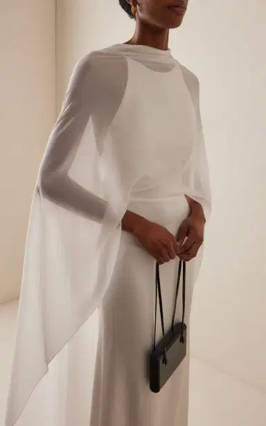 Silvia Tcherassi Kalina Silk-Blend Maxi Cape Dress | Thumbnail 7 Silvia Tcherassi Kalina Silk-Blend Maxi Cape Dress | Thumbnail 7