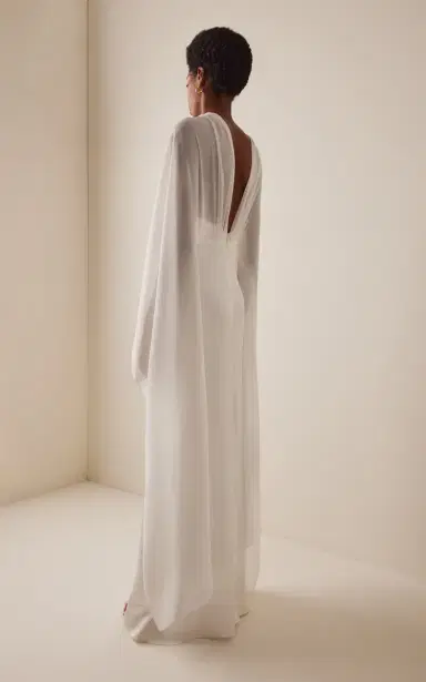 Silvia Tcherassi Kalina Silk-Blend Maxi Cape Dress | Thumbnail 8 Silvia Tcherassi Kalina Silk-Blend Maxi Cape Dress | Thumbnail 8