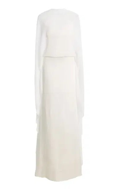 Silvia Tcherassi Kalina Silk-Blend Maxi Cape Dress | Thumbnail 1 Silvia Tcherassi Kalina Silk-Blend Maxi Cape Dress | Thumbnail 1