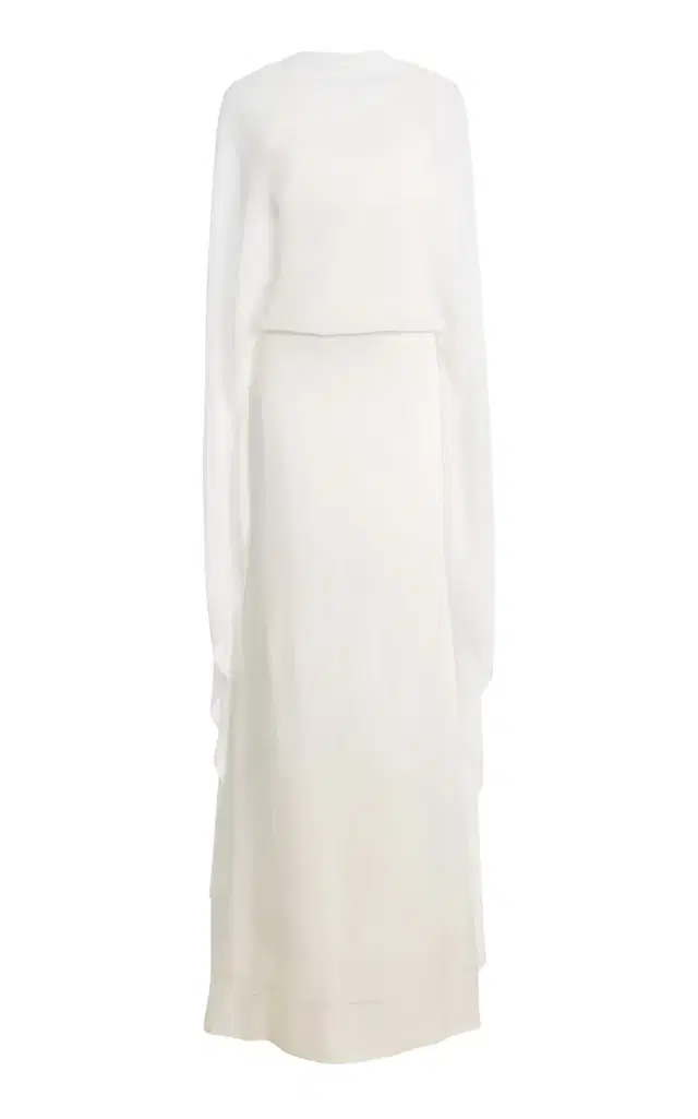Kalina Silk-Blend Maxi Cape Dress