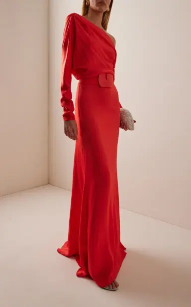 Silvia Tcherassi Noelia Off-The-Shoulder Satin Maxi Dress | Thumbnail 2 Silvia Tcherassi Noelia Off-The-Shoulder Satin Maxi Dress | Thumbnail 2