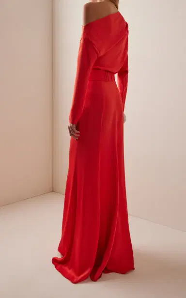 Silvia Tcherassi Noelia Off-The-Shoulder Satin Maxi Dress | Thumbnail 4 Silvia Tcherassi Noelia Off-The-Shoulder Satin Maxi Dress | Thumbnail 4