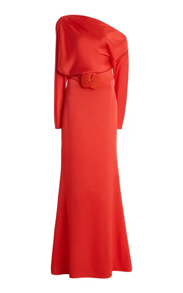 Noelia Off-The-Shoulder Satin Maxi Dress