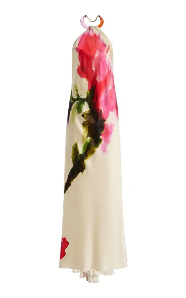Jesse Silk-Satin Maxi Halter Dress