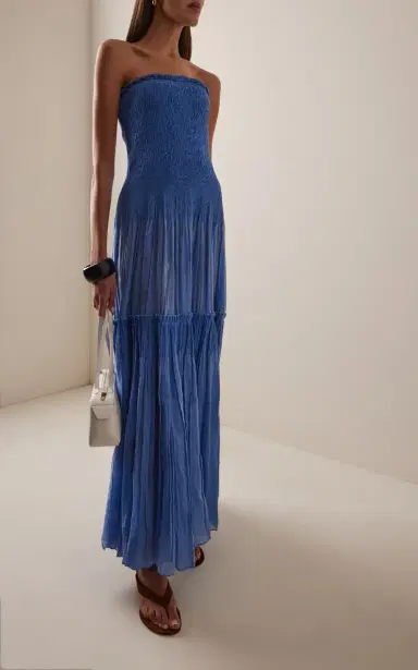 Ulla Johnson Nora Smocked Cotton-Silk Blend Maxi Dress | Thumbnail 2 Ulla Johnson Nora Smocked Cotton-Silk Blend Maxi Dress | Thumbnail 2