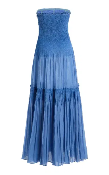 Ulla Johnson Nora Smocked Cotton-Silk Blend Maxi Dress | Thumbnail 6 Ulla Johnson Nora Smocked Cotton-Silk Blend Maxi Dress | Thumbnail 6