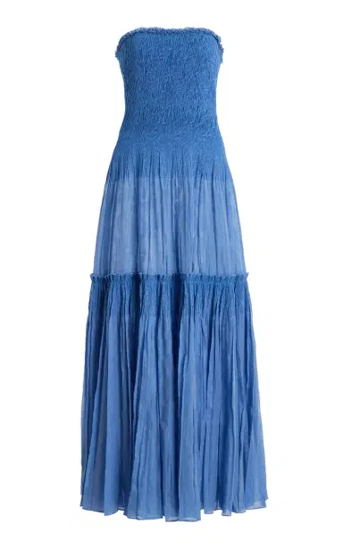 Ulla Johnson Nora Smocked Cotton-Silk Blend Maxi Dress | Thumbnail 8 Ulla Johnson Nora Smocked Cotton-Silk Blend Maxi Dress | Thumbnail 8