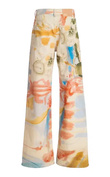 Ulla Johnson Willow Printed Denim Wide-Leg Cotton Jeans | Thumbnail 6