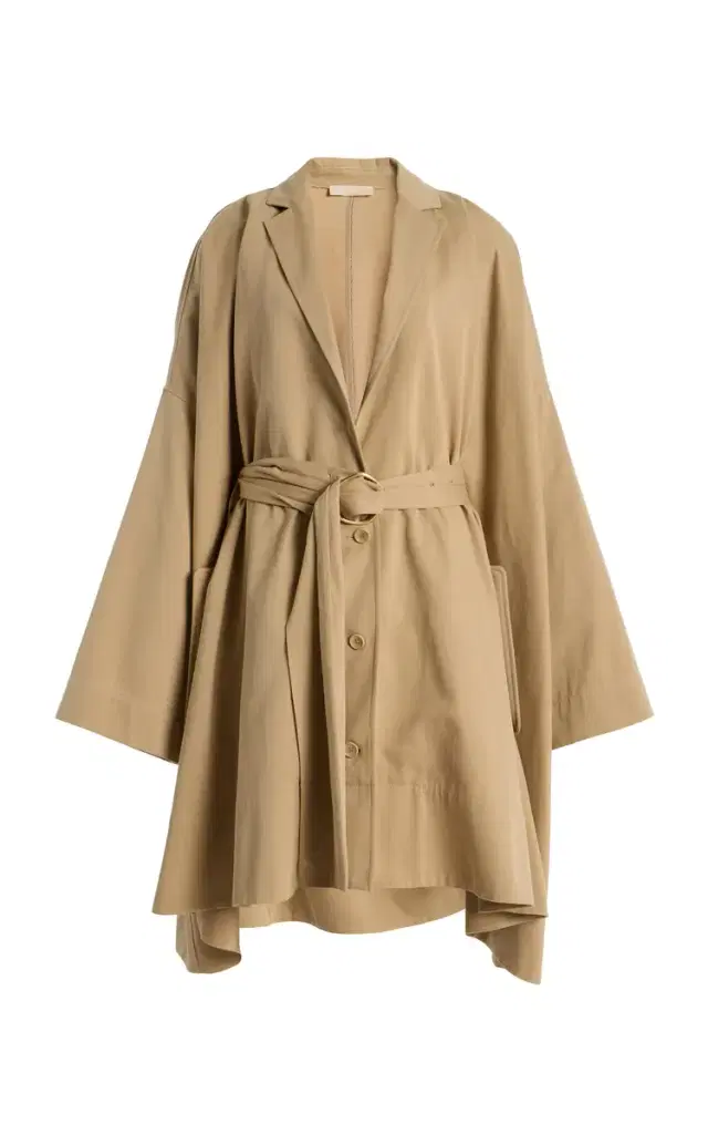 Margaux Belted Cotton-Twill Coat