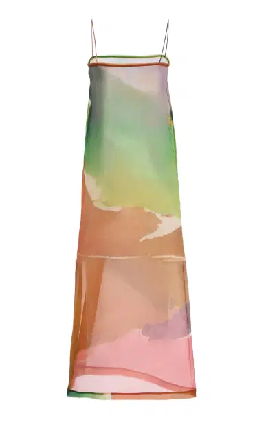Ulla Johnson Landscape Printed Silk Chiffon Midi Dress | Thumbnail 7