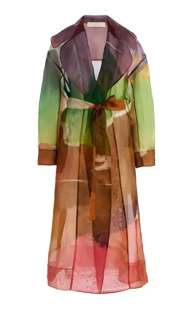 Novalie Printed Silk Chiffon Coat