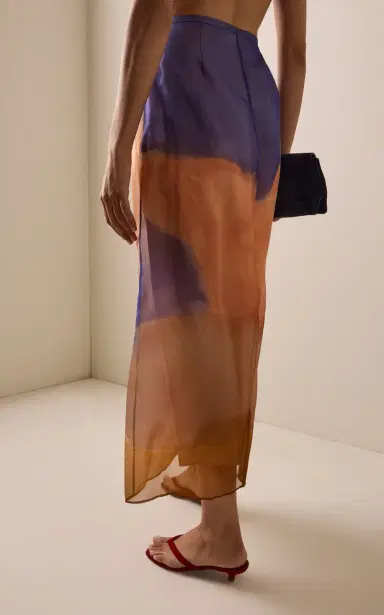 Ulla Johnson Yelena Printed Silk-Organza Midi Skirt | Thumbnail 4