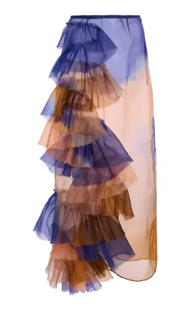 Ulla Johnson Yelena Printed Silk-Organza Midi Skirt | Thumbnail 8