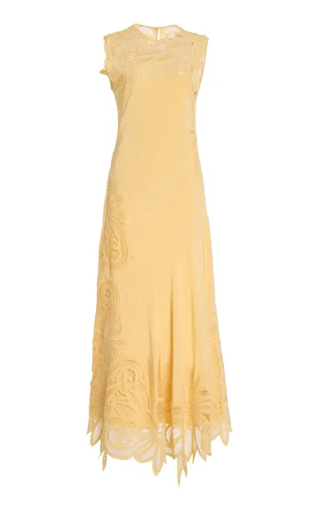 Idra Embroidered Silk Crepe De Chine Maxi Dress