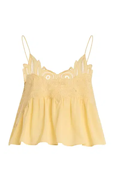 Ulla Johnson Rosie Lace-Appliquéd Silk Top | Thumbnail 2