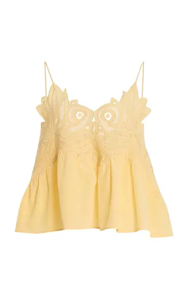 Ulla Johnson Rosie Lace-Appliquéd Silk Top | Thumbnail 1