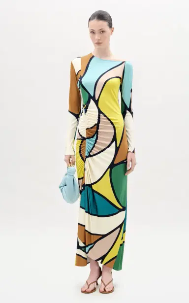 Silvia Tcherassi Ilania Ruched Jersey Midi Dress | Thumbnail 2