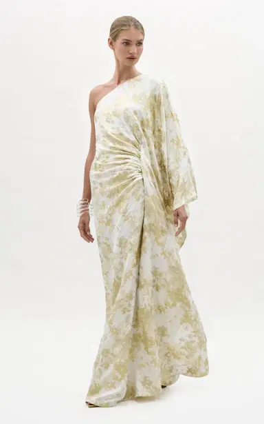 Silvia Tcherassi Afrodita Metallic Silk Jacquard Maxi Dress | Thumbnail 2