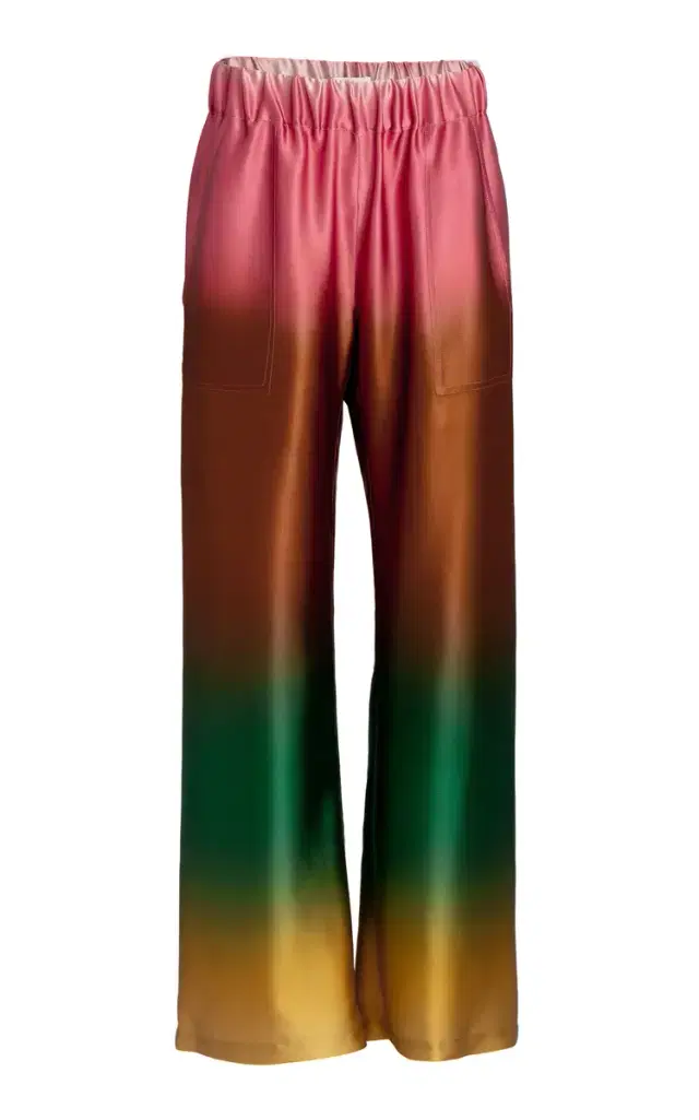 Silvia Tcherassi Nerea Stretch-Satin Wide-Leg Pants