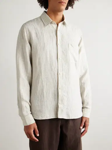 Frescobol Carioca Telles Striped Linen Shirt - Men | Thumbnail 3