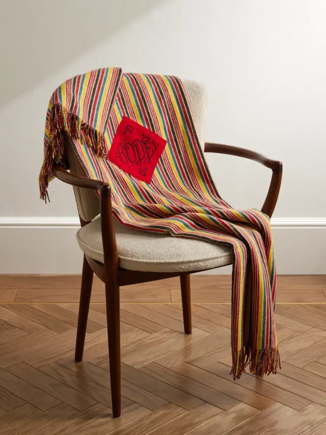 Lawrence Logo-Appliquéd Striped Wool Blanket - Men