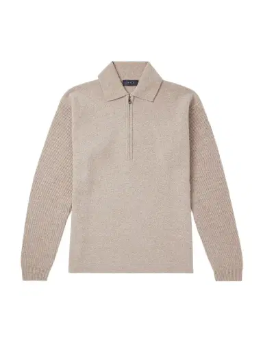 Sease Virgin Wool and Cashmere-Blend Half-Zip Sweater - Men | Thumbnail 1