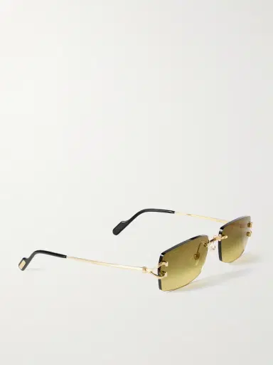 Cartier Eyewear Signature Square-Frame Rimless Gold-Tone Sunglasses - Men | Thumbnail 4