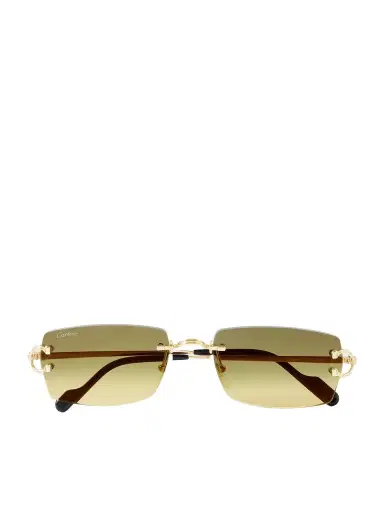 Cartier Eyewear Signature Square-Frame Rimless Gold-Tone Sunglasses - Men | Thumbnail 1