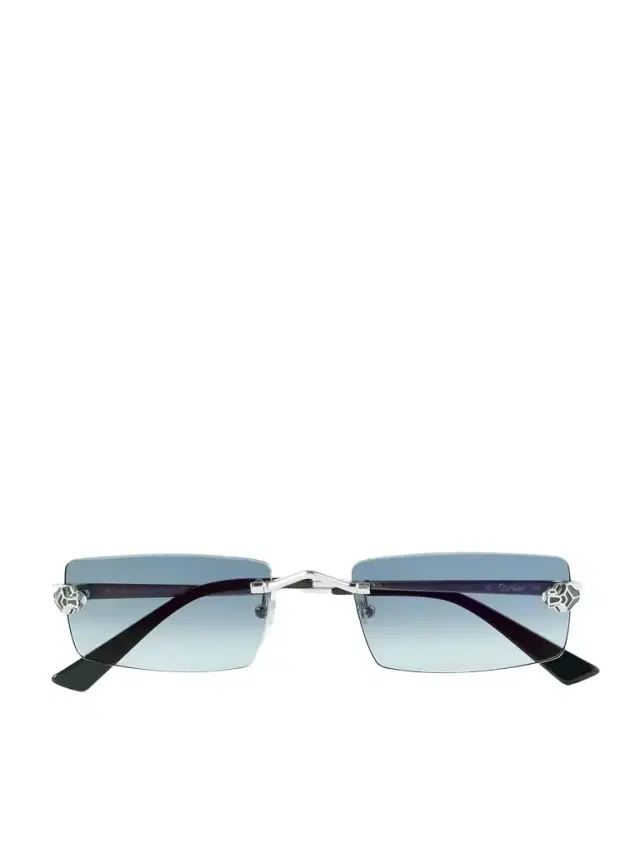 Panthère De Cartier Square-Frame Rimless Acetate and Silver-Tone Sunglasses - Men