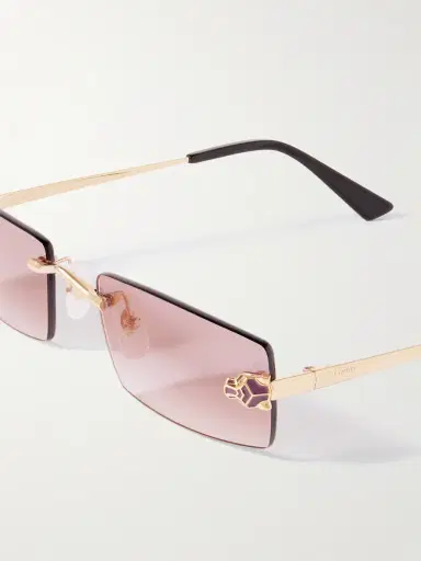 Cartier Eyewear Panthère De Cartier Rimless Rectangular-Frame Gold-Tone Sunglasses - Men | Thumbnail 3 Cartier Eyewear Panthère De Cartier Rimless Rectangular-Frame Gold-Tone Sunglasses - Men | Thumbnail 3